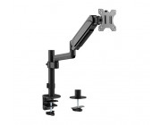 Arm for 1 monitor 17--32- - Gembird MA-DA1P-01, Adjustable desk display mounting arm, Gas spring 2-9 kg, VESA 75/100, arm rotates, extends and retracts, tilts to change reading angles, and allows to rotate display from landscape-to-portrait mode